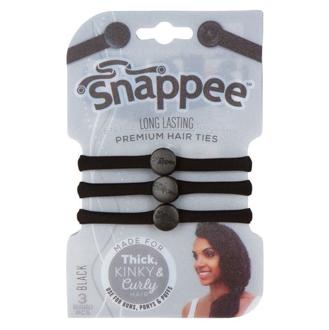 Snapee Black Gentle Long Lasting Tangle Free Premium Hair Ties