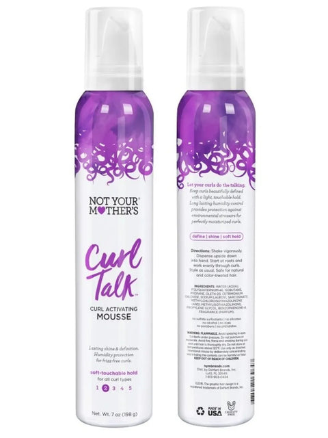 Not Your Mother's Curl Talk Curl Activating Mousse 198GR - Experience the magic behind the curls with our Curl Talk Curl Activation mousse