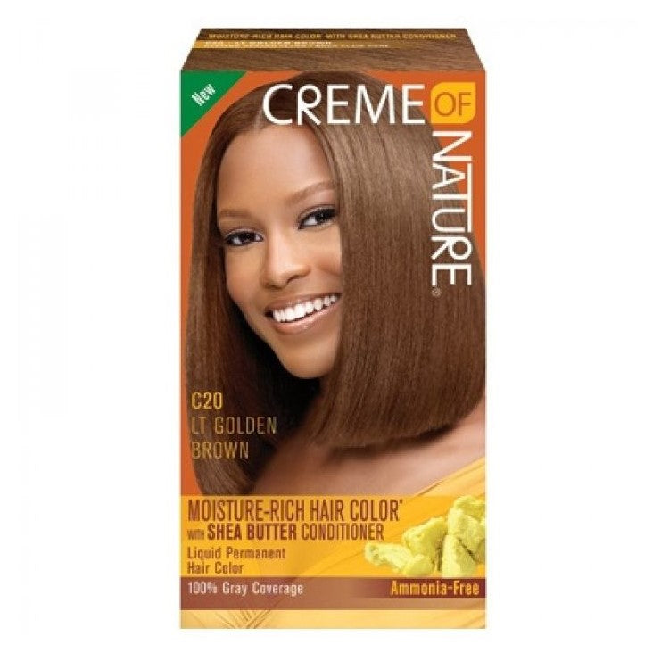 Creme of Nature Moisture Rich Hair Color Kit C20 Light Golden Brown