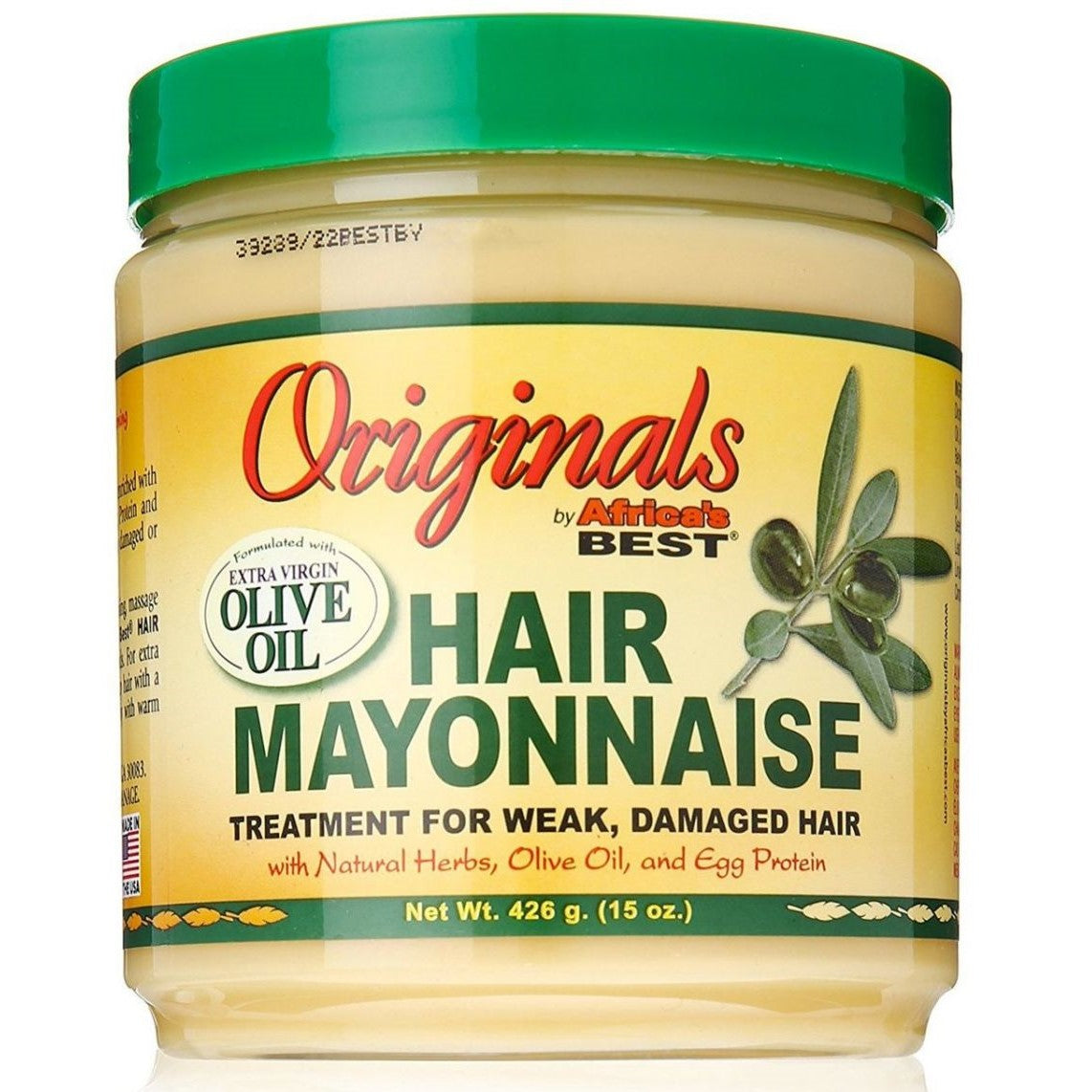 Africas Best Organics Olive Oil Hair Mayonnaise Weak Hair Treatment 425 Gr