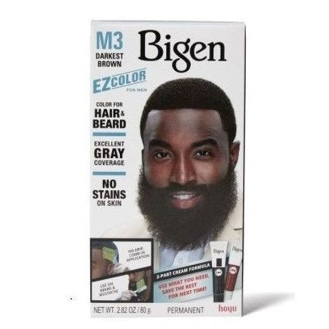 Bigen EZ Color M3 Hair & Beard Color Darkest Brown Gray Coverage