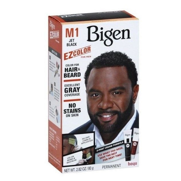 Bigen EZ Color M1 Hair & Beard Color Jet Black Gray Coverage