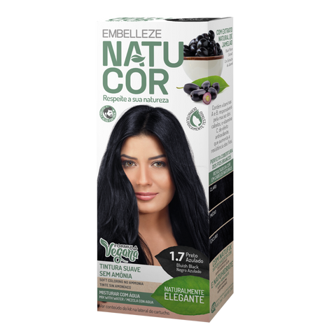 Natucor Vegan Hair Color Bluish Black 1.7